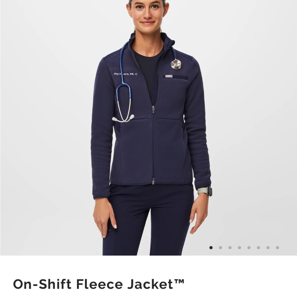 On-Shift Fleece Jacket FIGS ; size small, navy